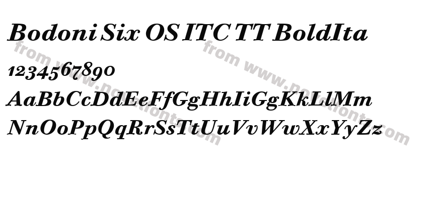 Bodoni Six OS ITC TT BoldItaPreview