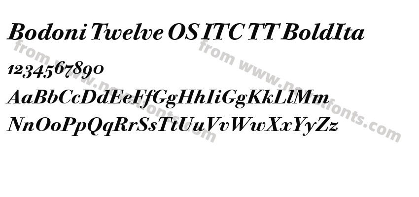 Bodoni Twelve OS ITC TT BoldItaPreview