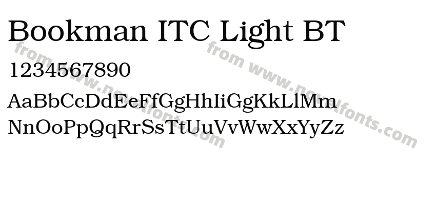 Bookman ITC Light BTPreview