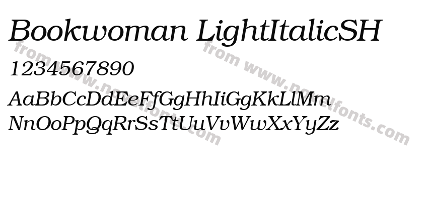 Bookwoman LightItalicSHPreview