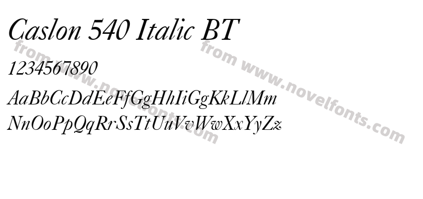 Caslon 540 Italic BTPreview