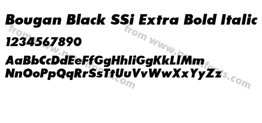 Bougan Black SSi Extra Bold ItalicPreview