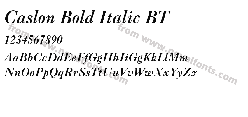 Caslon Bold Italic BTPreview