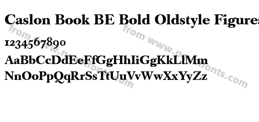 Caslon Book BE Bold Oldstyle FiguresPreview