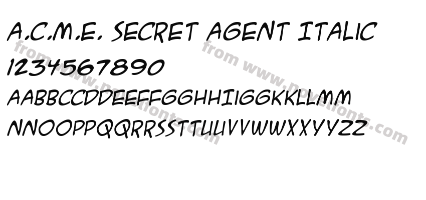 A.C.M.E. Secret Agent ItalicPreview