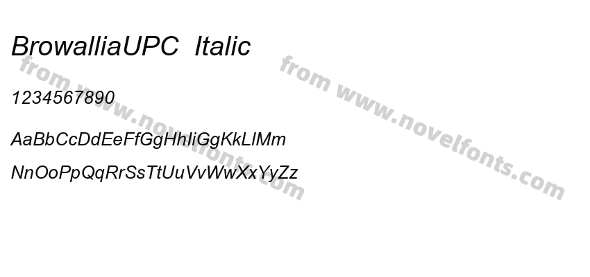 BrowalliaUPC  ItalicPreview