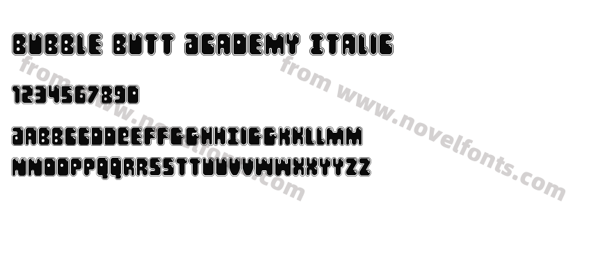 Bubble Butt Academy ItalicPreview