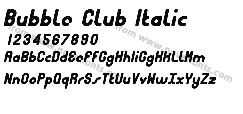 Bubble Club ItalicPreview