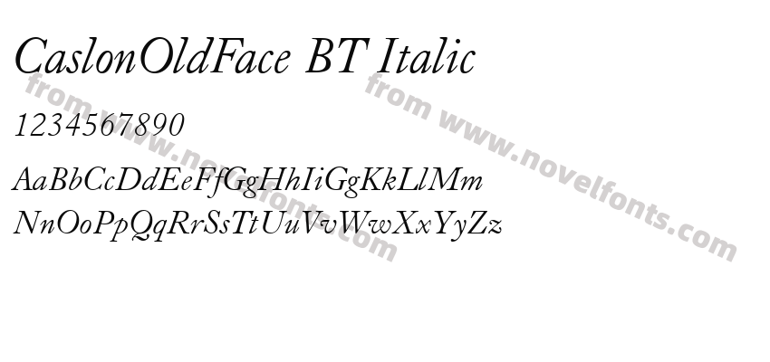 CaslonOldFace BT ItalicPreview