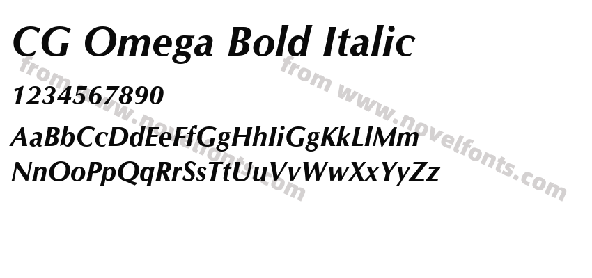 CG Omega Bold ItalicPreview