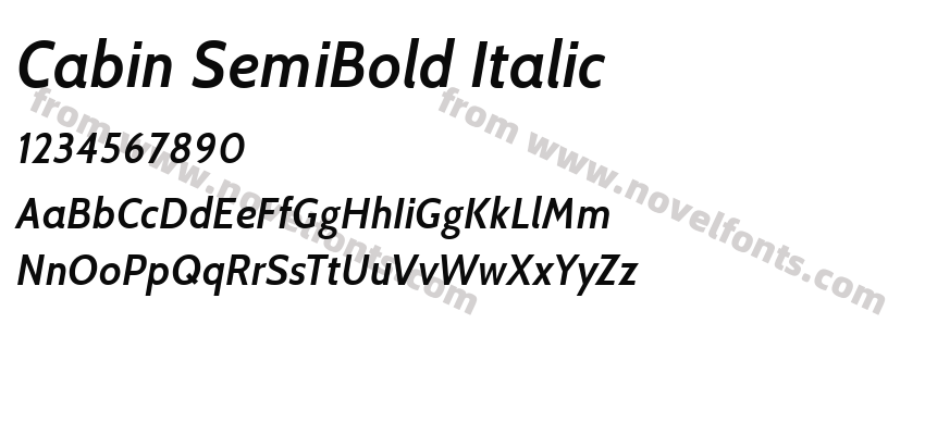 Cabin SemiBold ItalicPreview