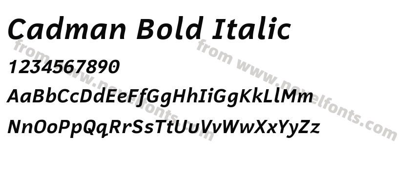 Cadman Bold ItalicPreview