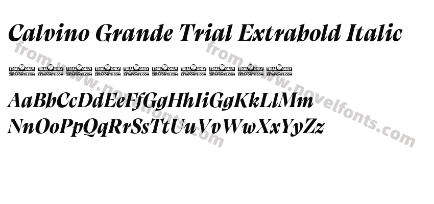 Calvino Grande Trial Extrabold ItalicPreview