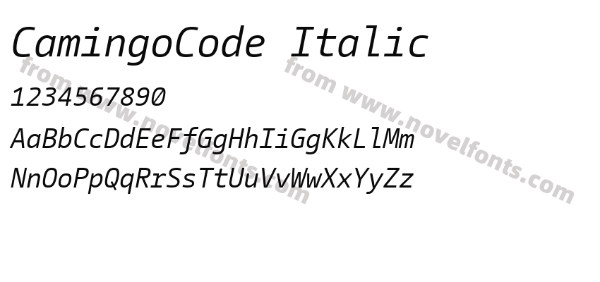 CamingoCode ItalicPreview