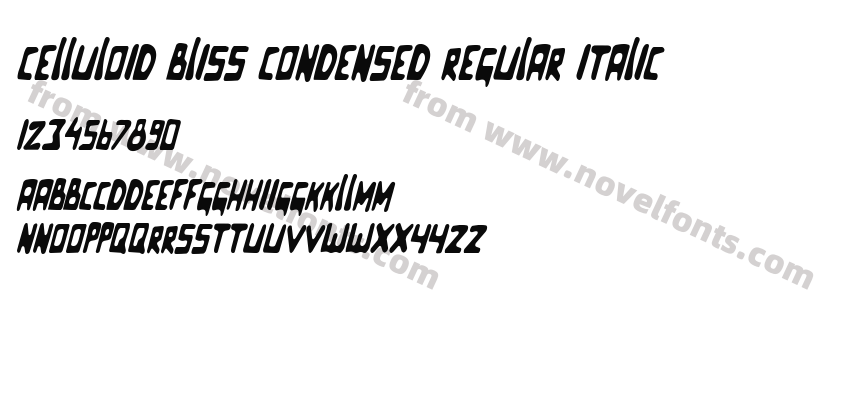 Celluloid Bliss Condensed Regular ItalicPreview