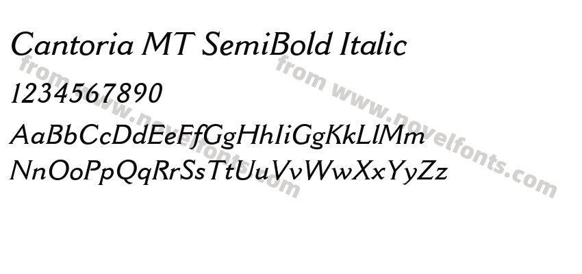 Cantoria MT SemiBold ItalicPreview