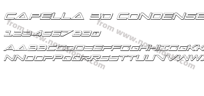 Capella 3D Condensed ItalicPreview