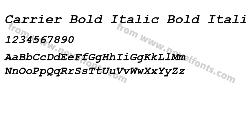 Carrier Bold Italic Bold ItalicPreview