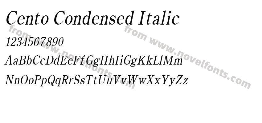 Cento Condensed ItalicPreview