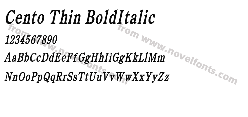 Cento Thin BoldItalicPreview