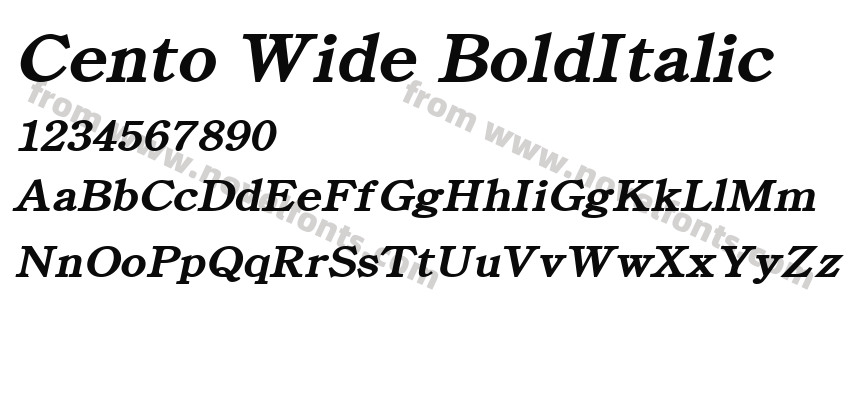 Cento Wide BoldItalicPreview