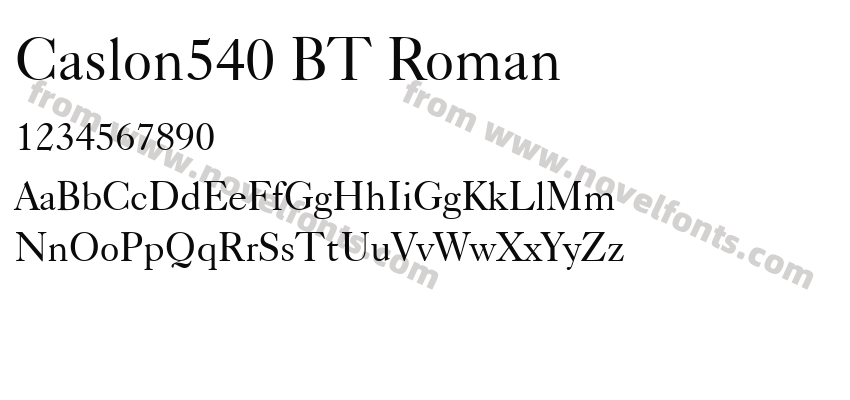 Caslon540 BT RomanPreview