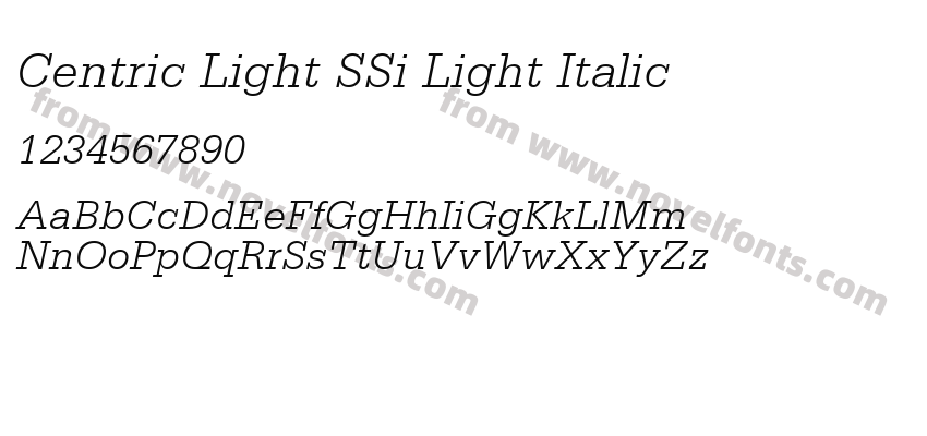 Centric Light SSi Light ItalicPreview