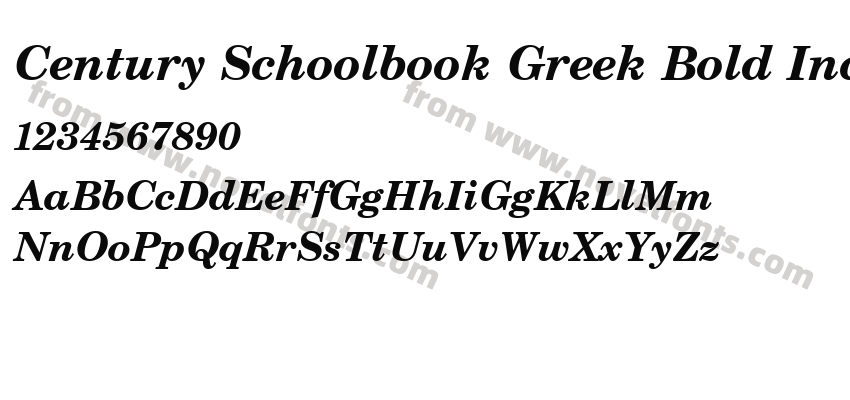 Century Schoolbook Greek Bold Inclined BTPreview