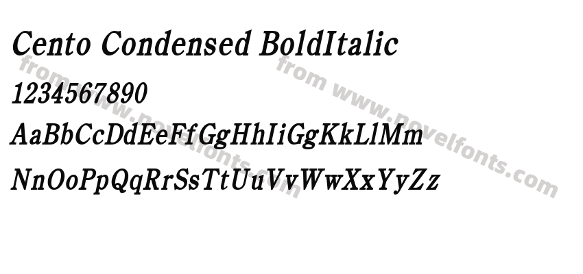 Cento Condensed BoldItalicPreview