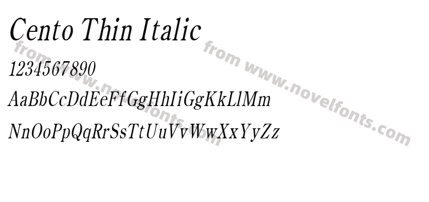 Cento Thin ItalicPreview