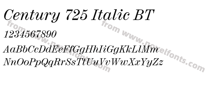 Century 725 Italic BTPreview