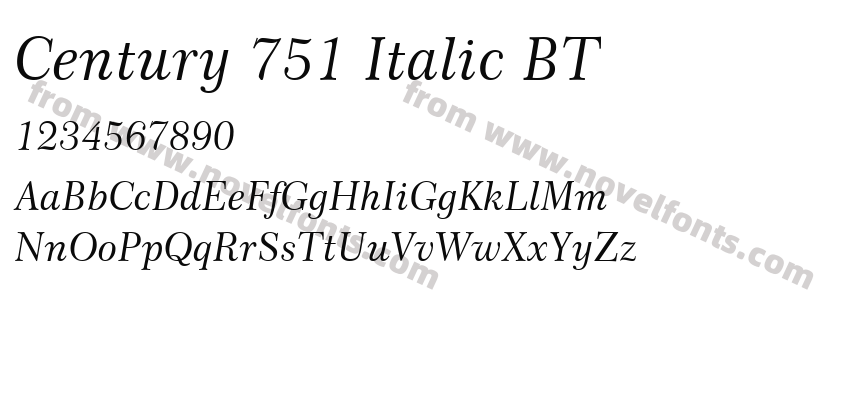 Century 751 Italic BTPreview