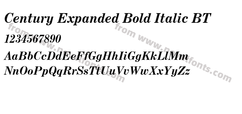 Century Expanded Bold Italic BTPreview