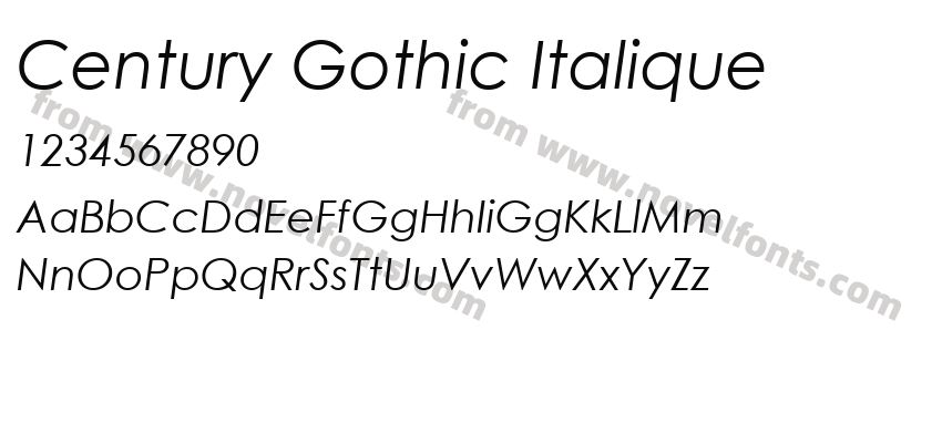 Century Gothic ItaliquePreview