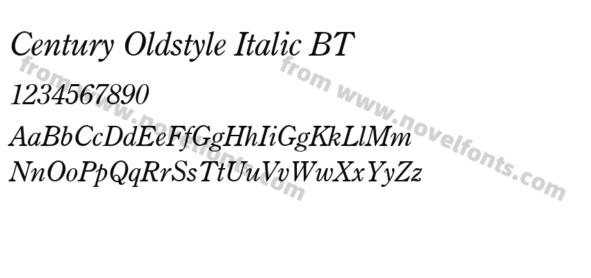 Century Oldstyle Italic BTPreview