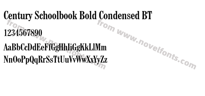 Century Schoolbook Bold Condensed BTPreview