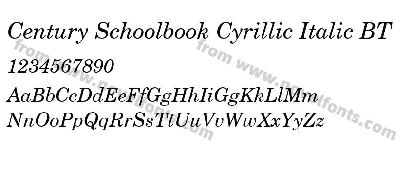 Century Schoolbook Cyrillic Italic BTPreview