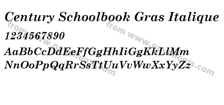 Century Schoolbook Gras ItaliquePreview