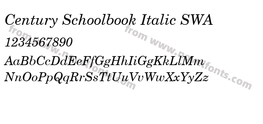 Century Schoolbook Italic SWAPreview