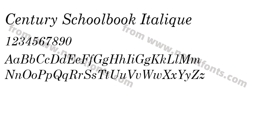 Century Schoolbook ItaliquePreview