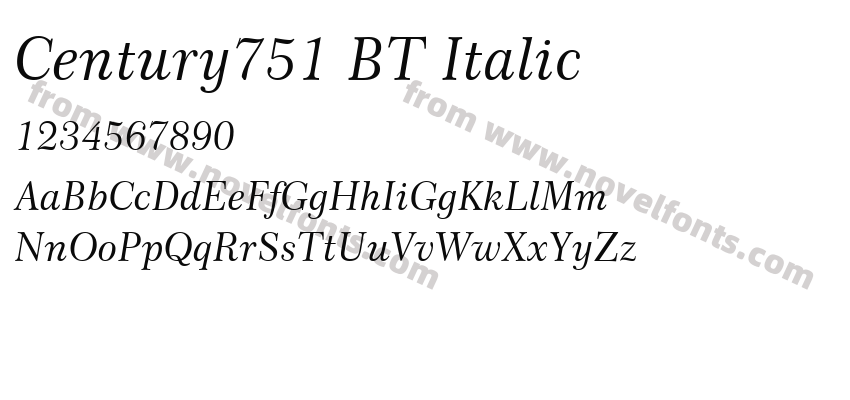 Century751 BT ItalicPreview