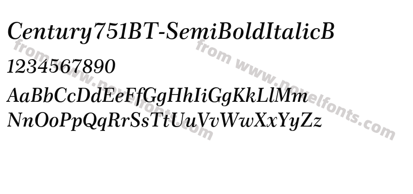 Century751BT-SemiBoldItalicBPreview