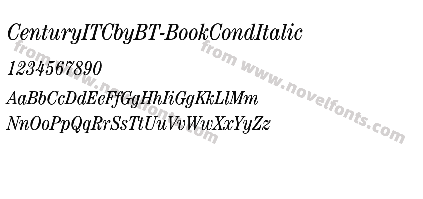 CenturyITCbyBT-BookCondItalicPreview