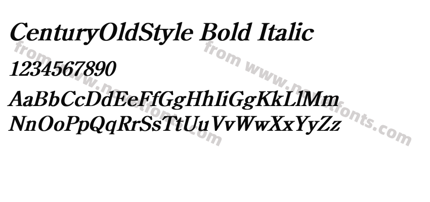 CenturyOldStyle Bold ItalicPreview