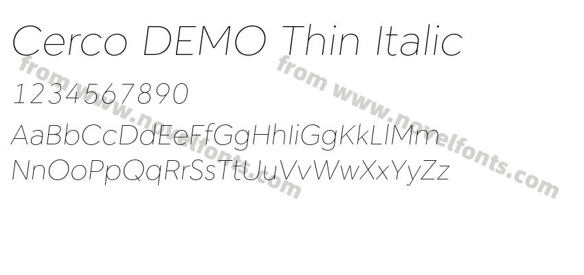 Cerco DEMO Thin ItalicPreview