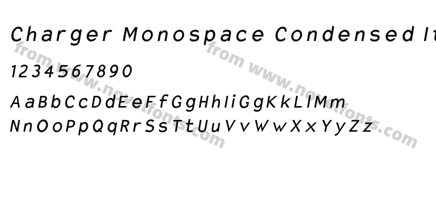 Charger Monospace Condensed ItalicPreview