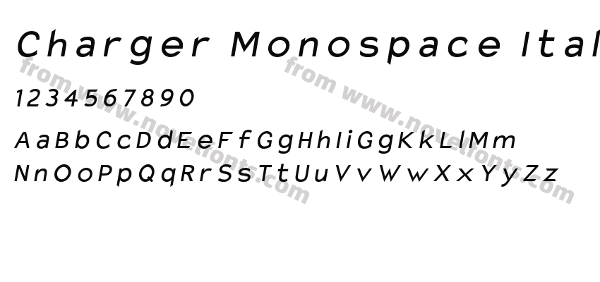 Charger Monospace ItalicPreview