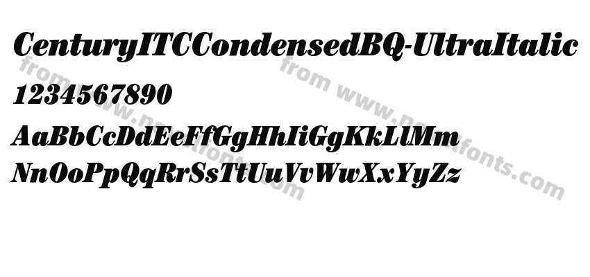 CenturyITCCondensedBQ-UltraItalicPreview