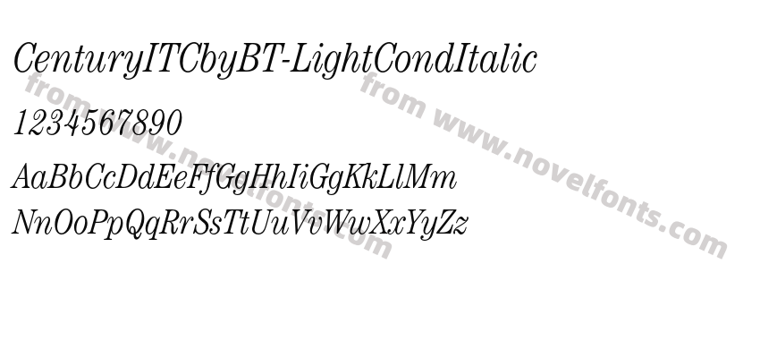 CenturyITCbyBT-LightCondItalicPreview