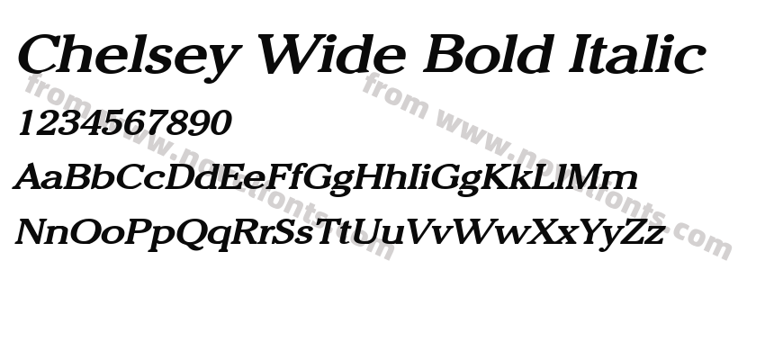 Chelsey Wide Bold ItalicPreview